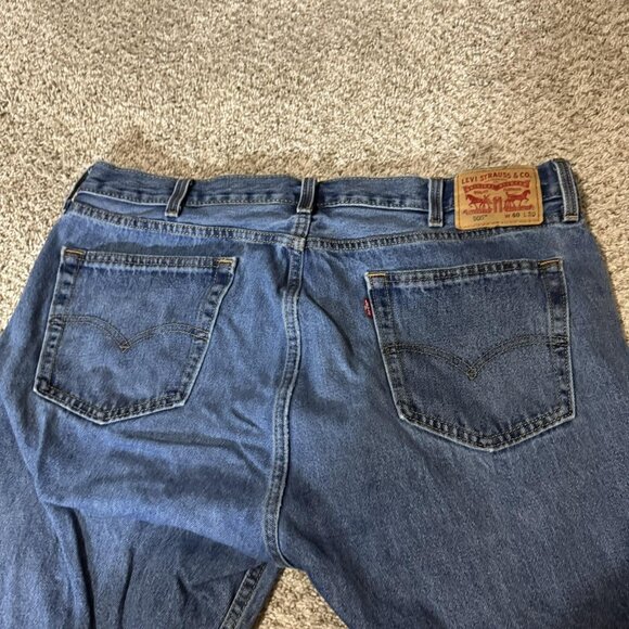 Levis 505 Jeans Mens 40x30 Blue Denim Regular Fit Straight Leg Medium Wash - Picture 8 of 13